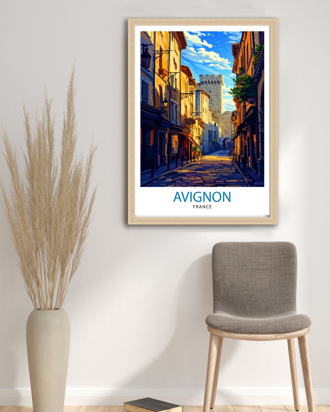 Avignon France Travel Poster Historic Provence Street Palace Art - Image 2