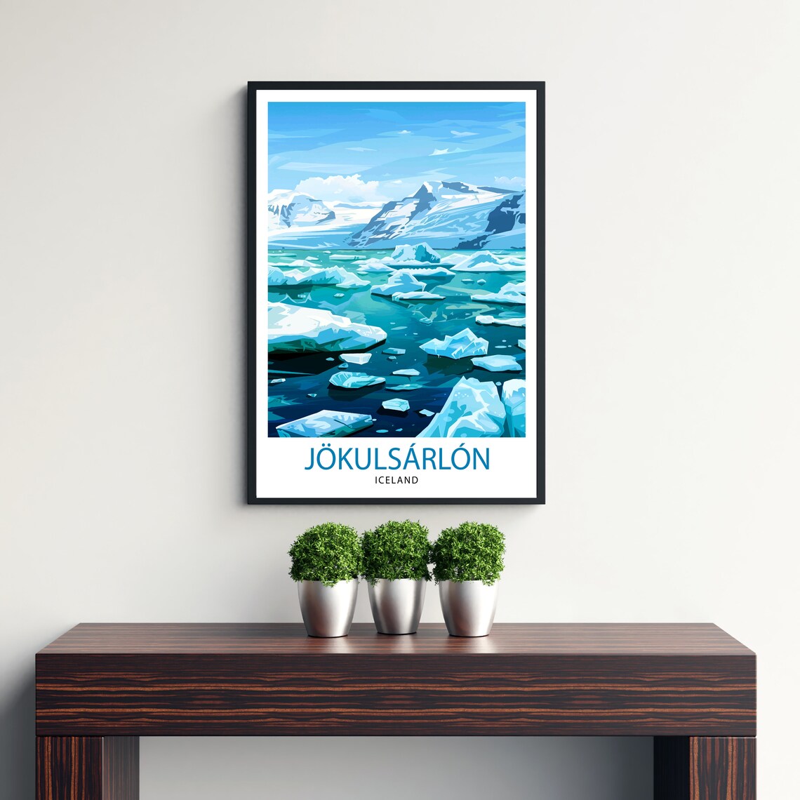 Jokulsarlon Iceland Travel Poster, Europe Decor - Image 3