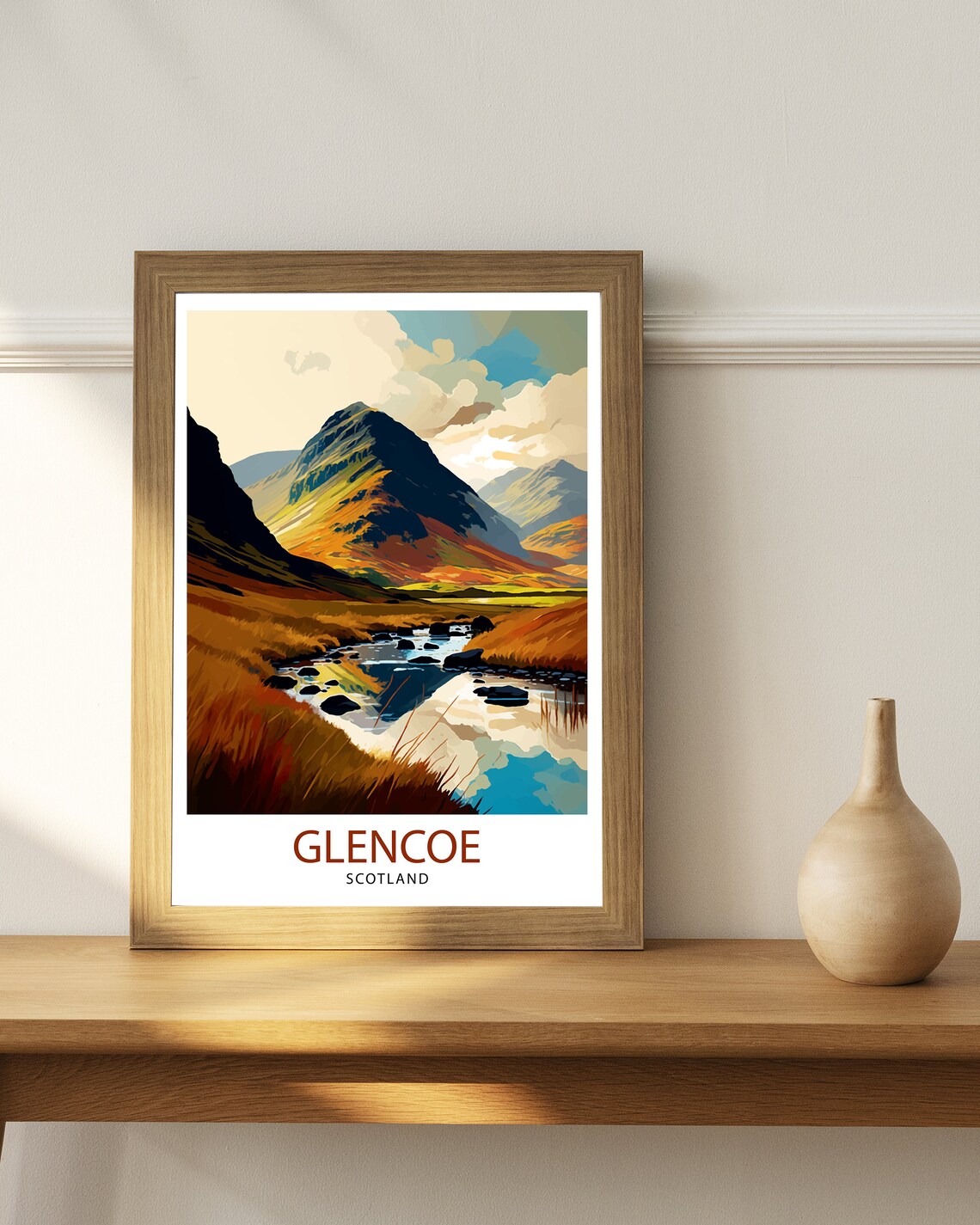 Glencoe Scotland Travel Poster, Highlands Landscape - Image 2