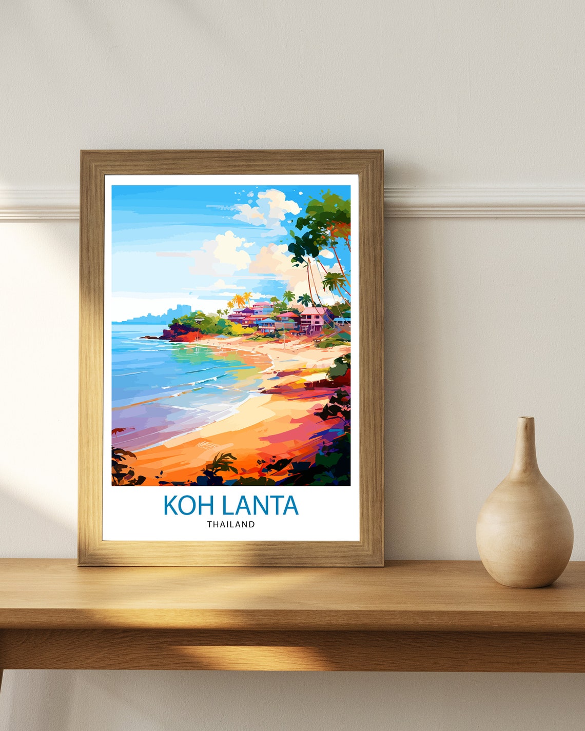 Koh Lanta Thailand Travel Print Tropical Island Wall Decor Koh Lanta Poster Thailand Travel Prints Beach Art Print Koh Lanta Illustration - Image 2
