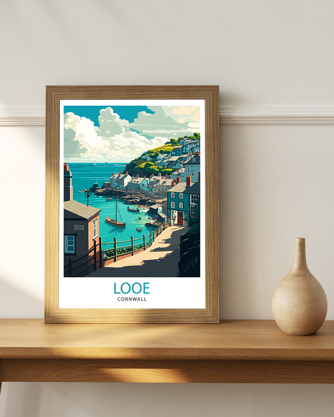 Looe Cornwall Travel Poster, Coastal Home Decor - Image 2