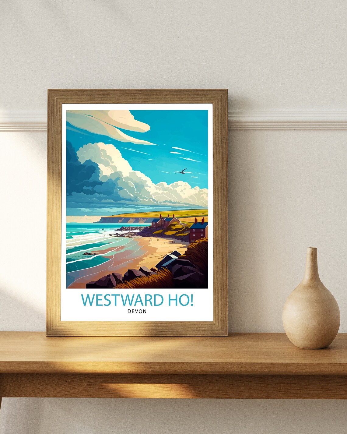 Westward Ho Devon Travel Poster, Home Decor - Image 2