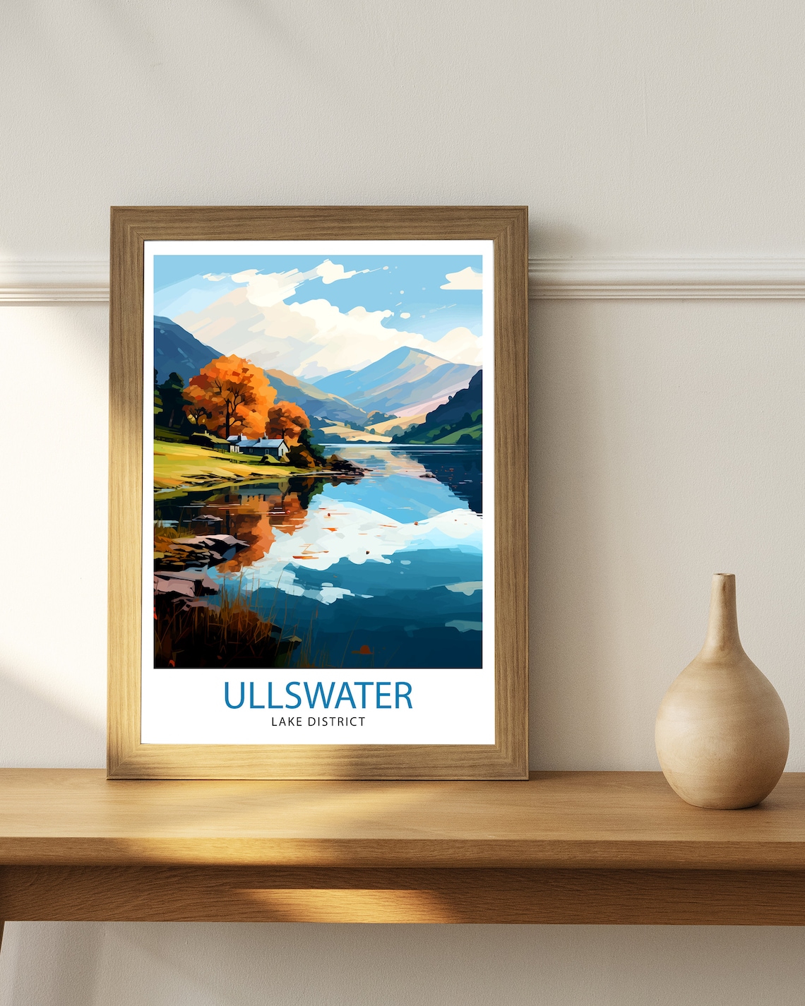 Ullswater Lake District Illustration Travel Poster - Image 2