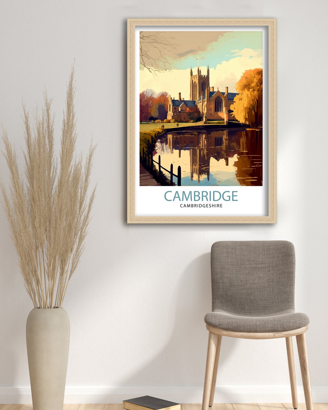 Cambridgeshire Travel Print Cambridgeshire Wall Art Cambridgeshire Home Decor Cambridgeshire Illustration Cambridgeshire Travel Poster - Image 3
