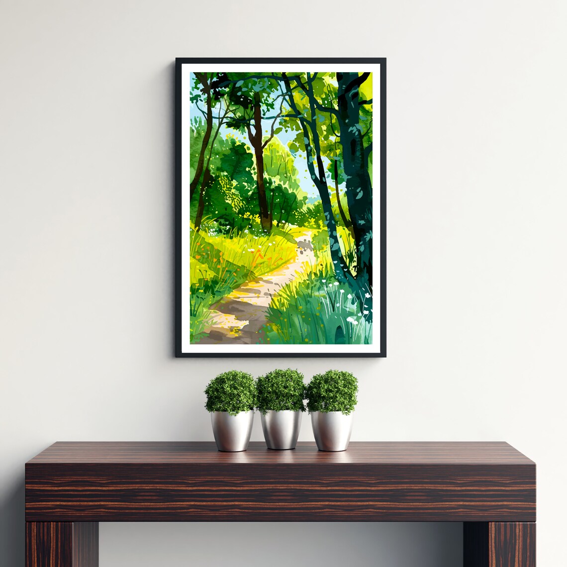 Richmond Park London Sunlit Woodland Path Summer Nature Poster - Image 3