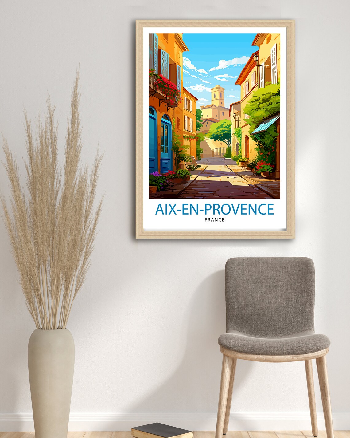 Aix En Provence France Charming Sunlit Village Street Scene Poster - Image 3