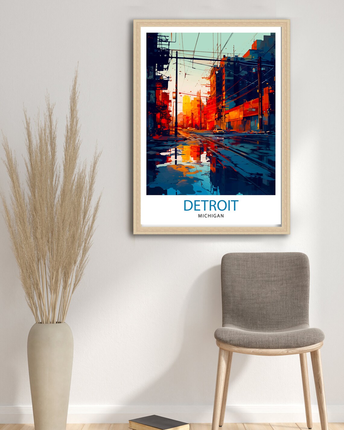 Detroit Michigan Travel Poster, USA Travel Art - Image 3