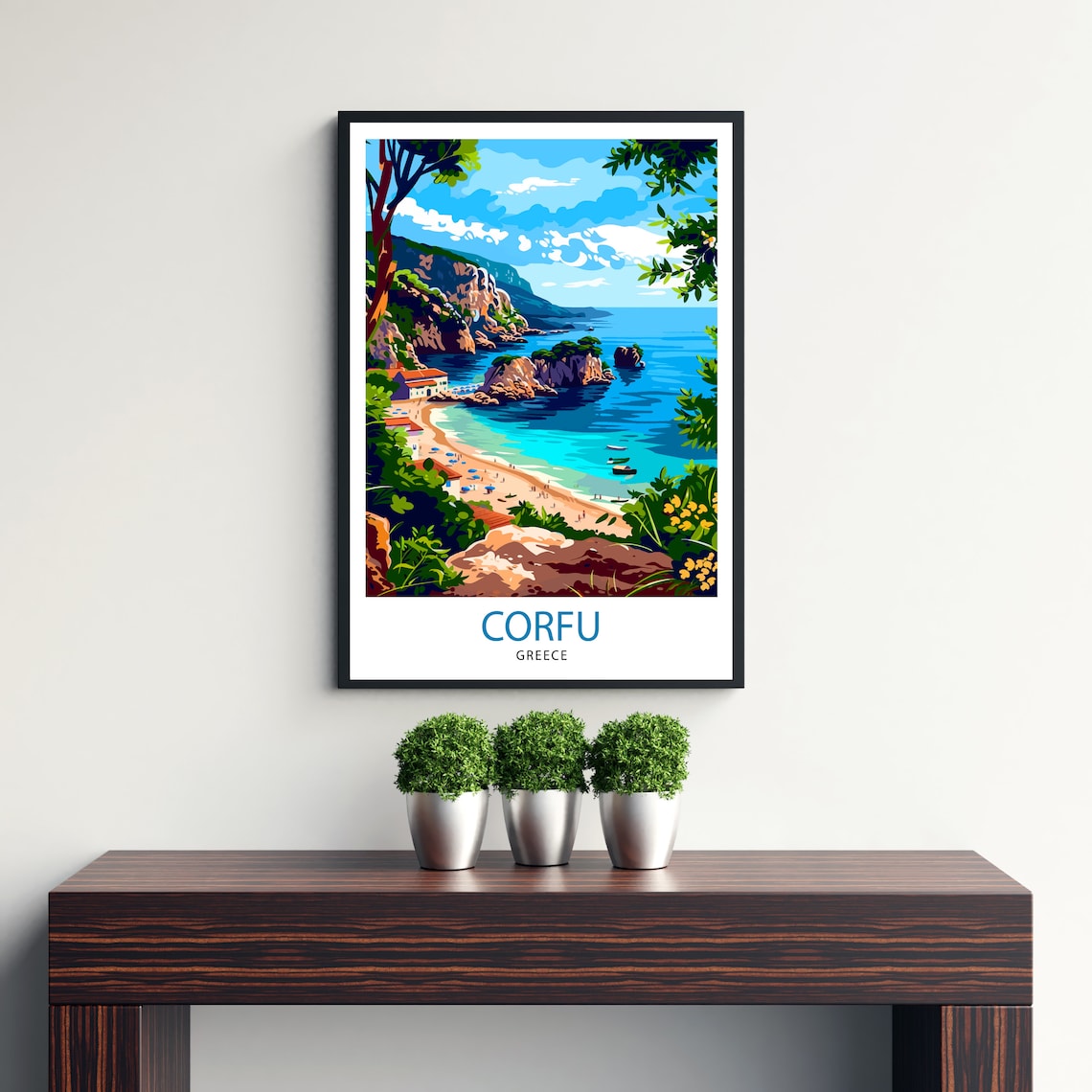 Corfu Greece Travel Print, Mediterranean Travel Poster - Image 3
