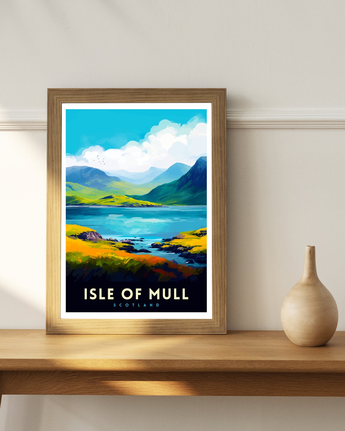 Isle of Mull Scotland Blue Loch and Green Hills Travel Poster - Image 3