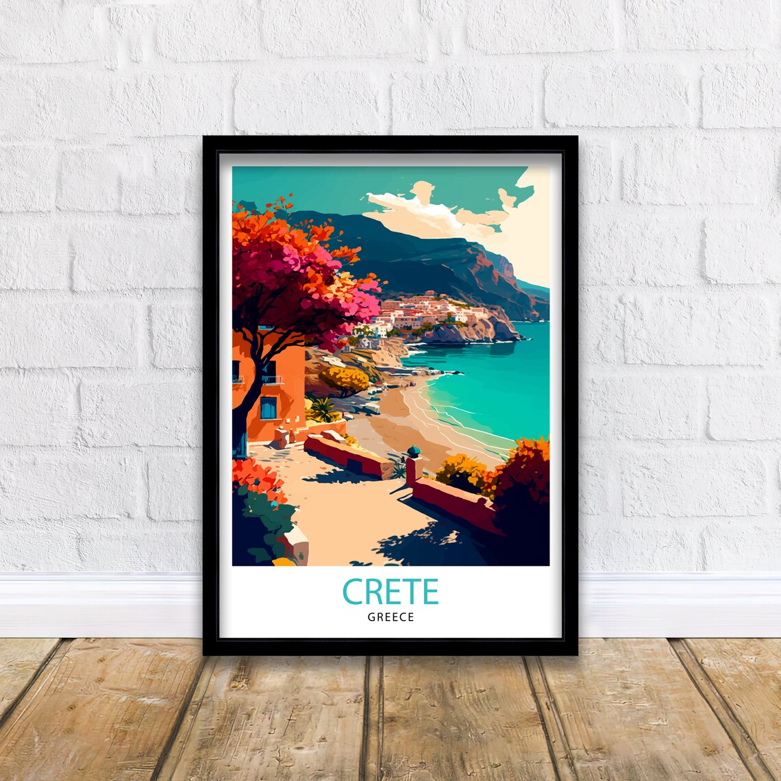 Crete Greece Travel Poster, European Home Decor