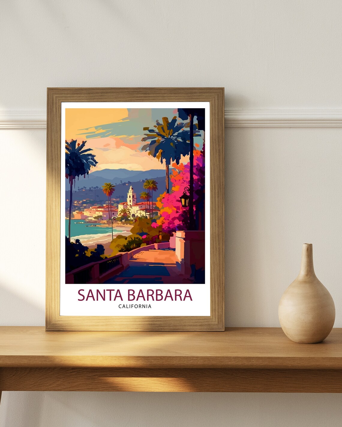 Santa Barbara California Travel Poster, Home Decor - Image 2