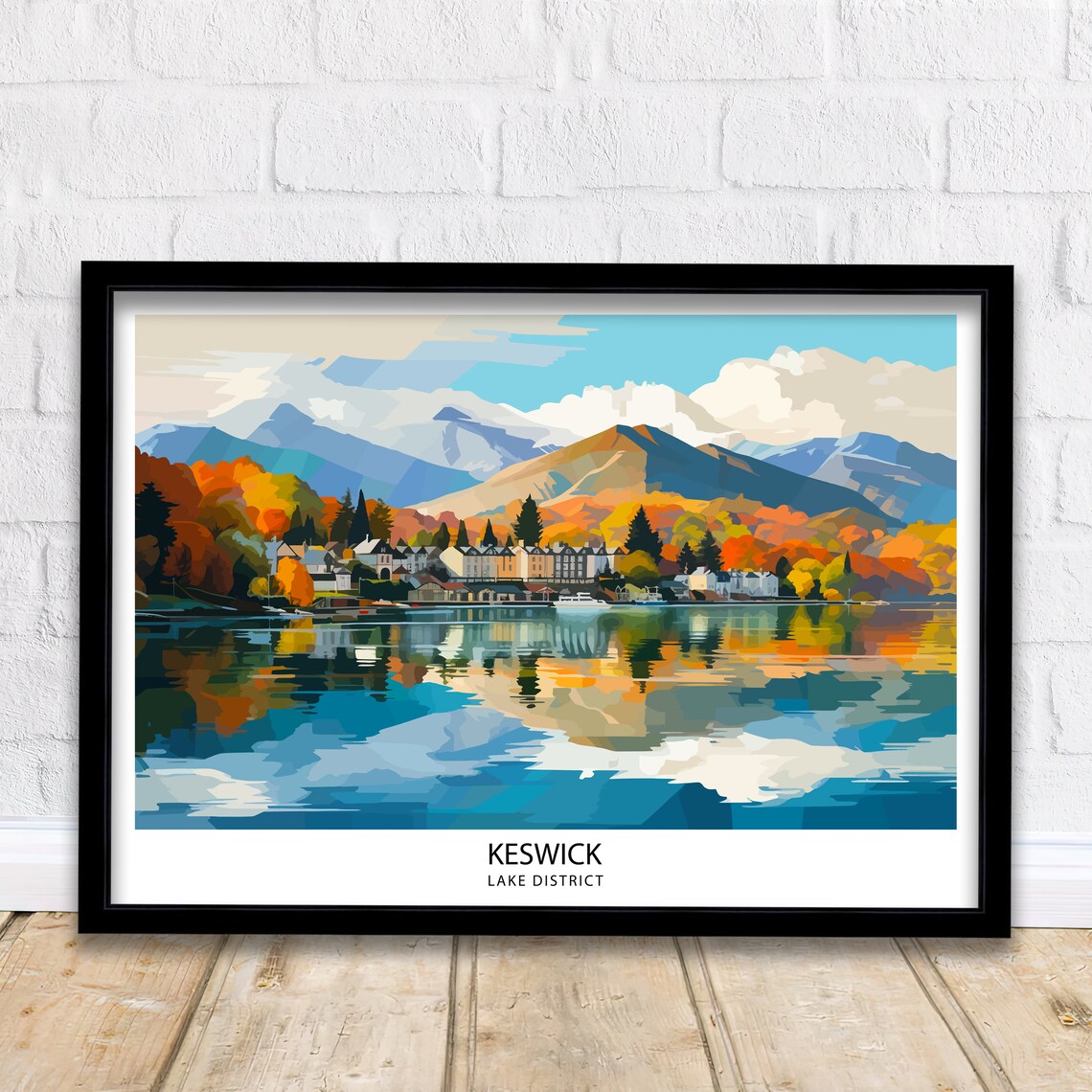 Keswick Lake District Travel Poster, Home Decor