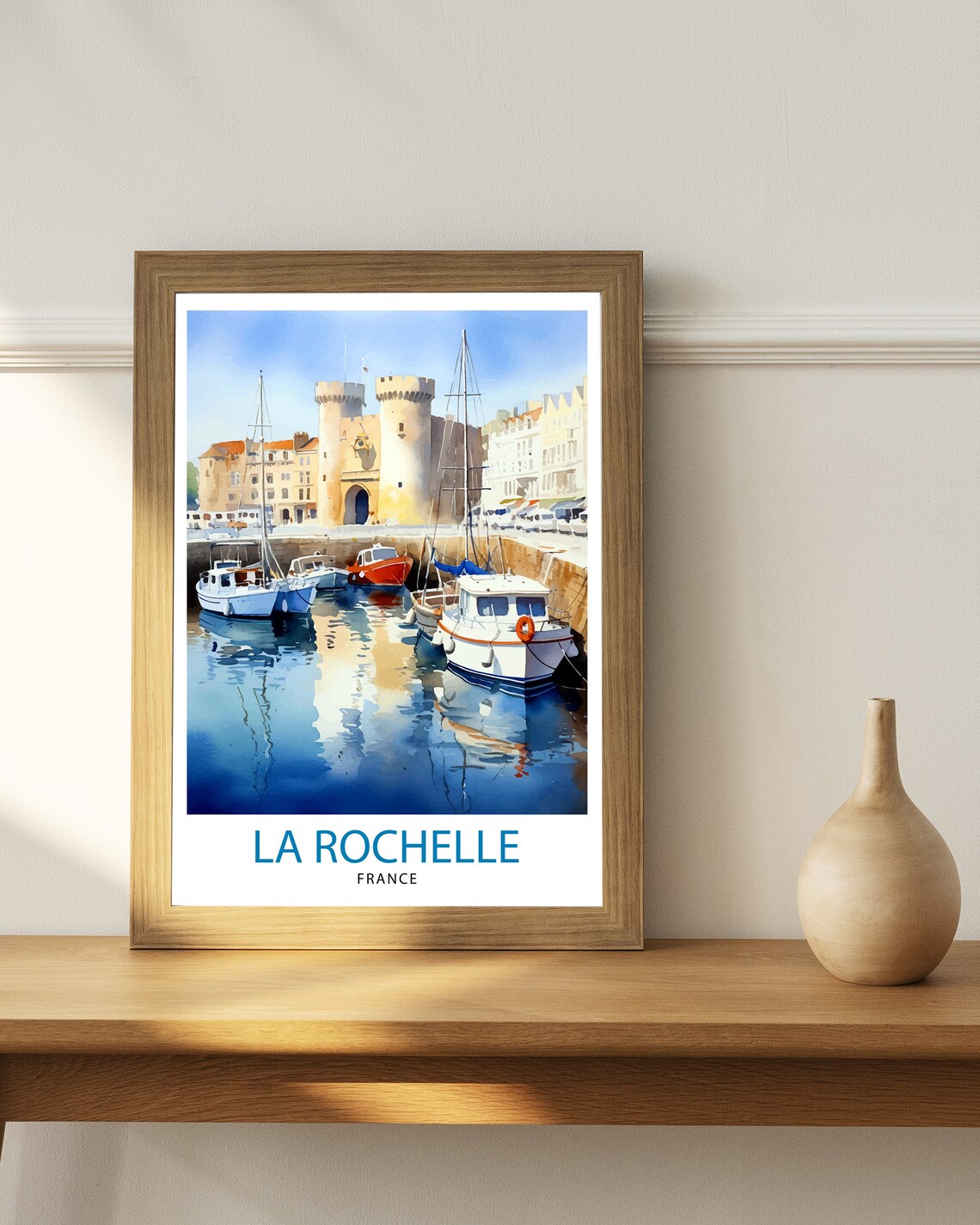 La Rochelle France Illustration Travel Poster - Image 3