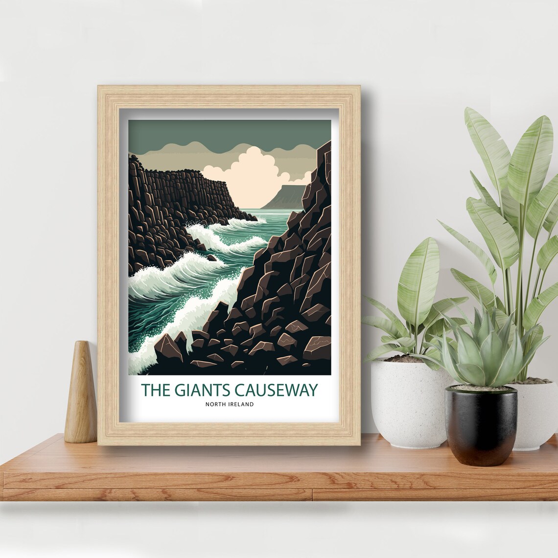 Giants Causeway North Ireland Basalt Sea Cliffs Retro Travel Poster - Image 2