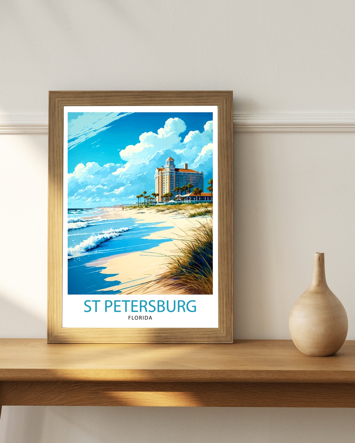 St Petersburg Florida Beachfront Grand Hotel Vintage Travel Poster - Image 2