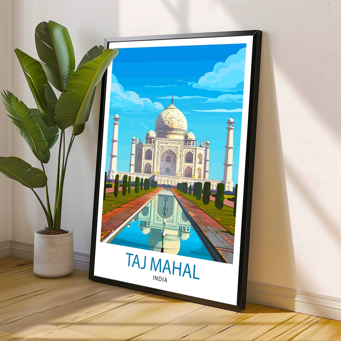 Taj Mahal India Travel Poster, Wall Decor - Image 2