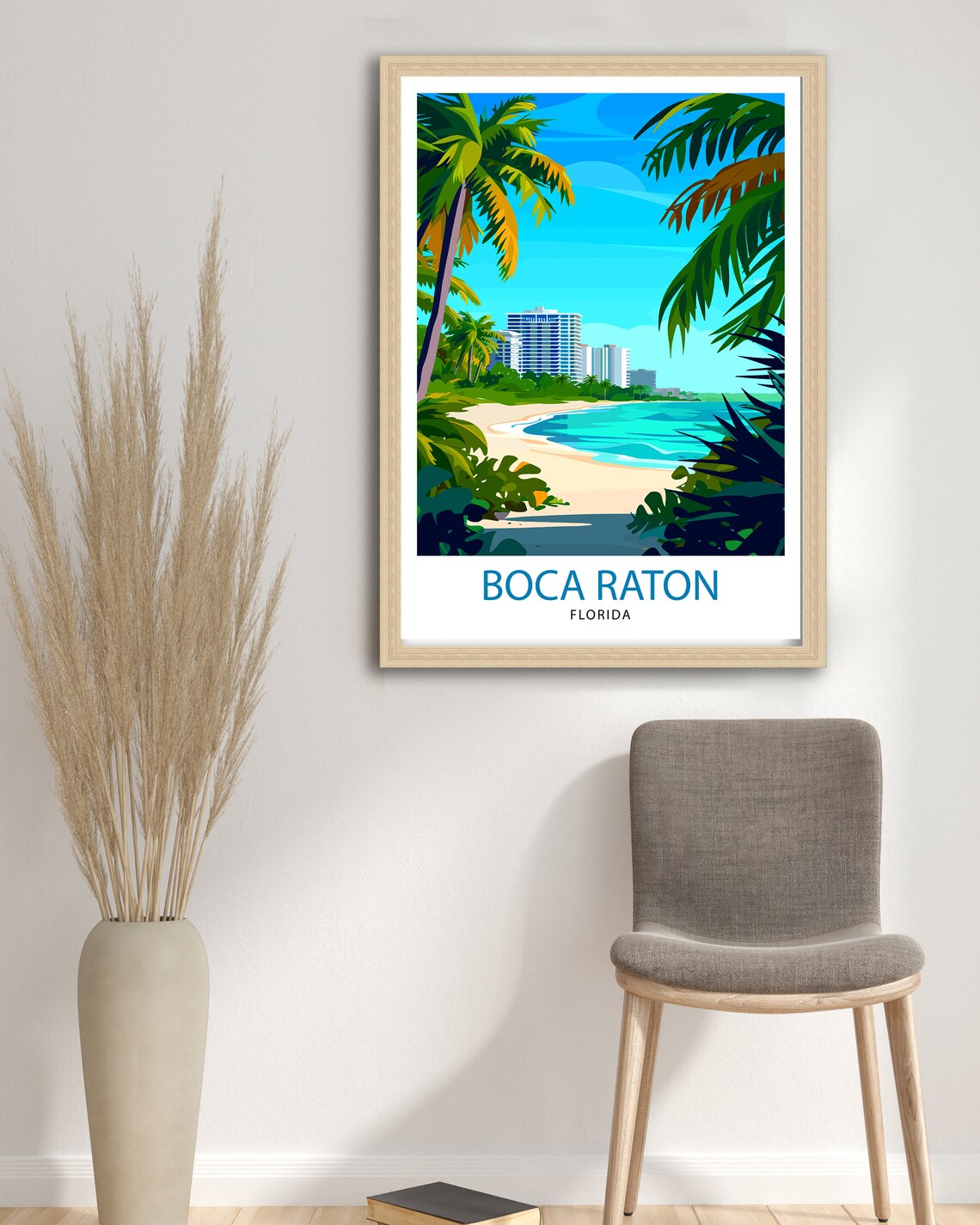 Boca Raton Florida Travel Poster, Coastal City Landscape - Image 2