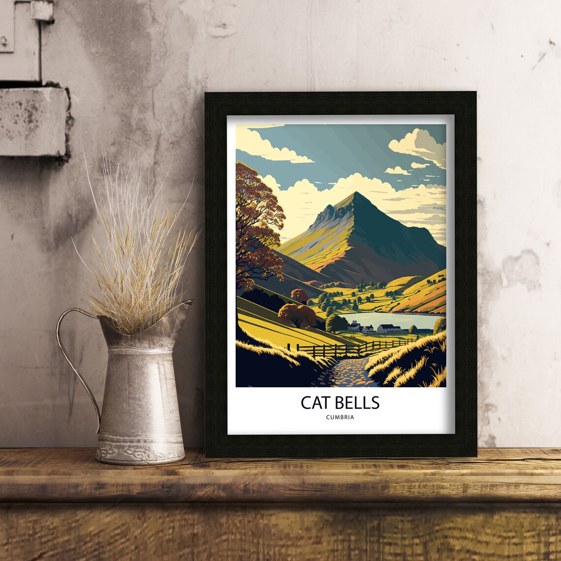 Cat Bells Lake District, Cumbria Travel Poster - Image 2