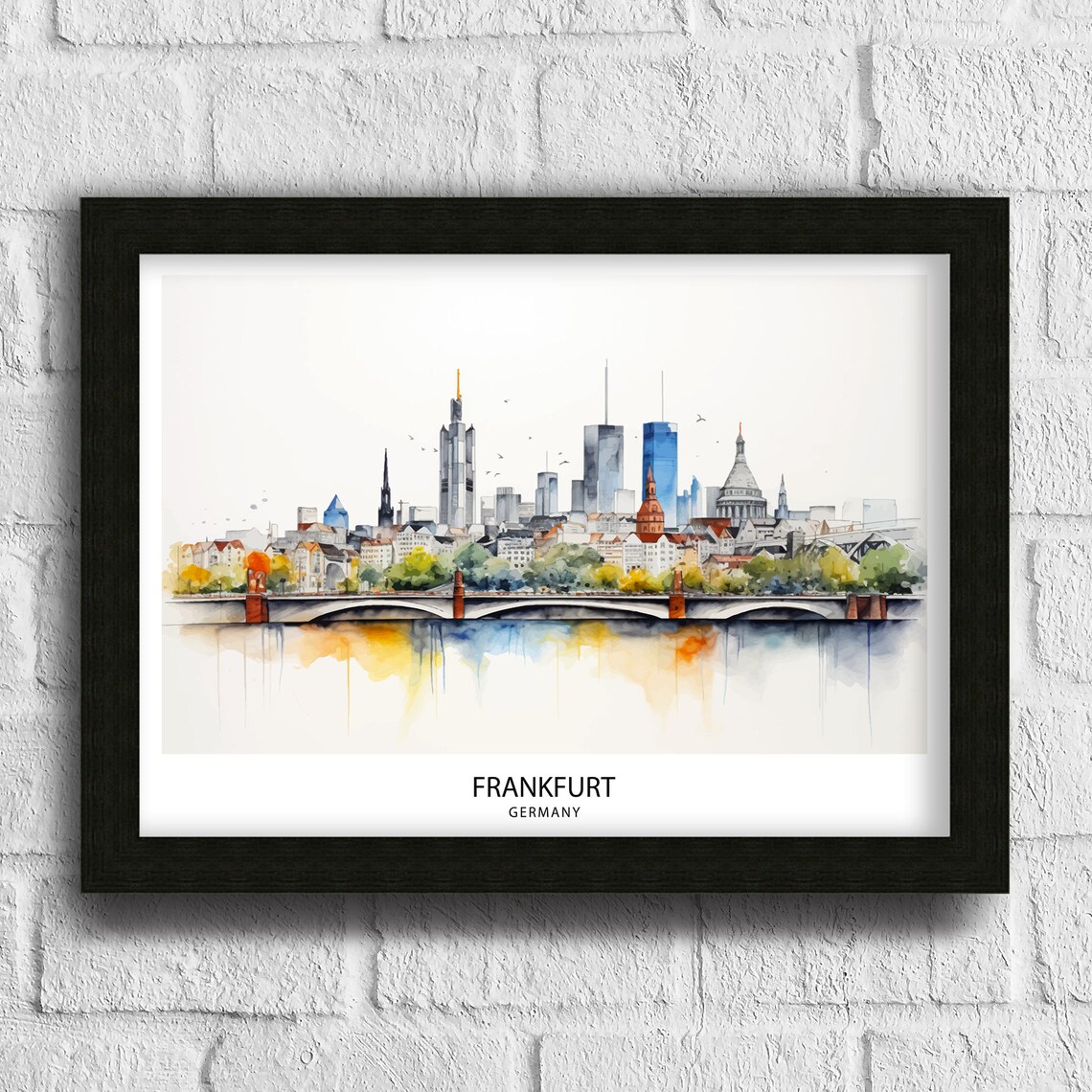 Frankfurt Skyline Germany Modern Cityscape Art Print - Image 3