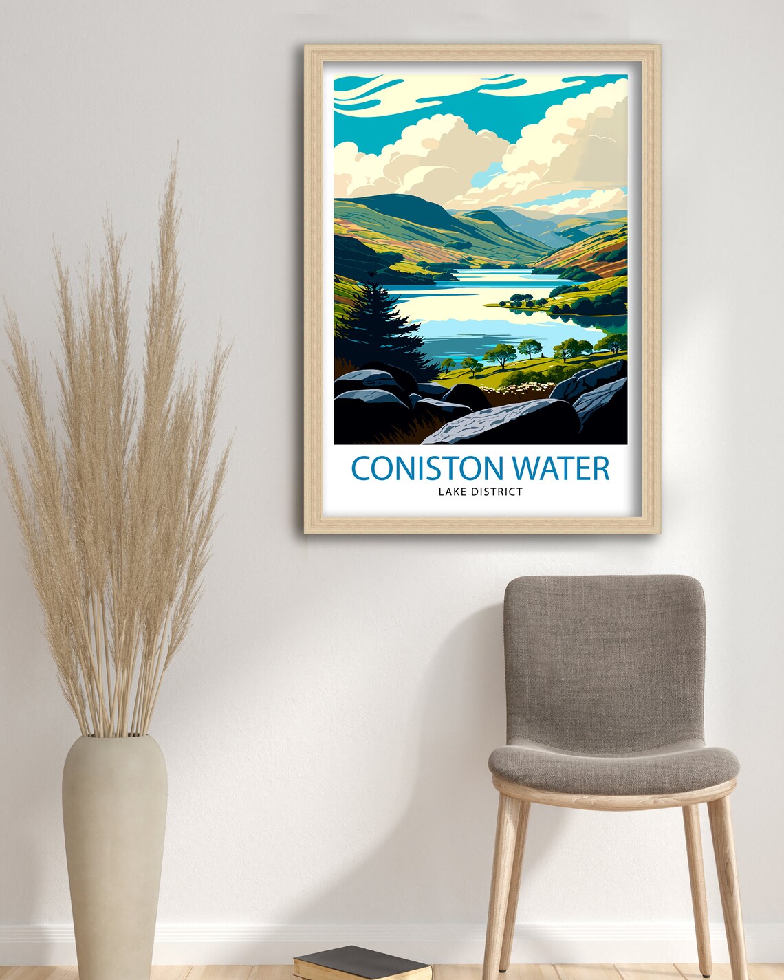 Coniston Water Lake District Travel Poster - Image 3