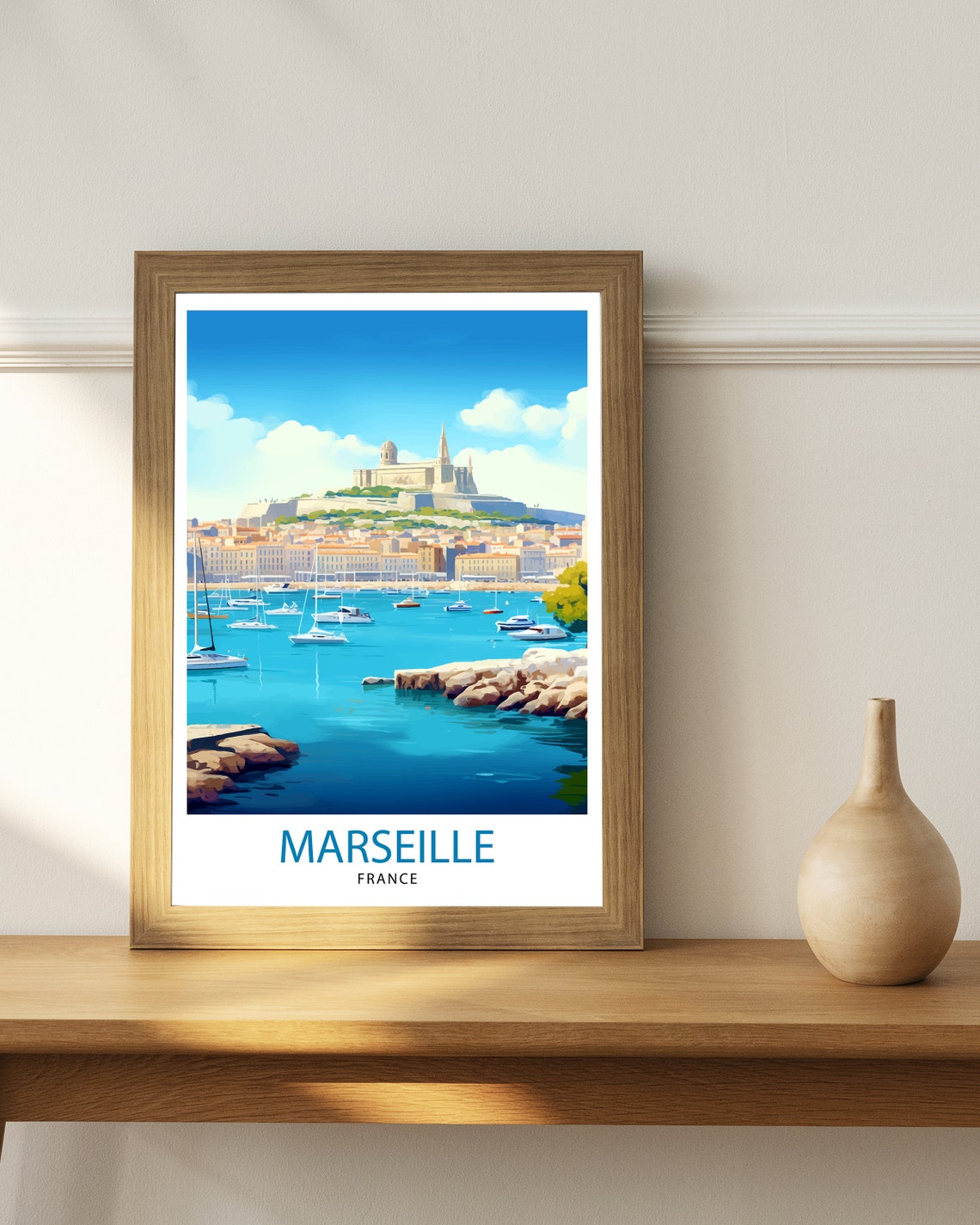 Marseille France Travel Print Marseille Wall Decor Marseille Poster France Travel Prints Marseille Art Print Marseille Illustration - Image 2