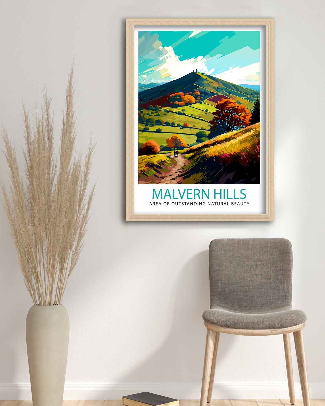 Malvern Hills Travel Poster, British Landscape Art - Image 3