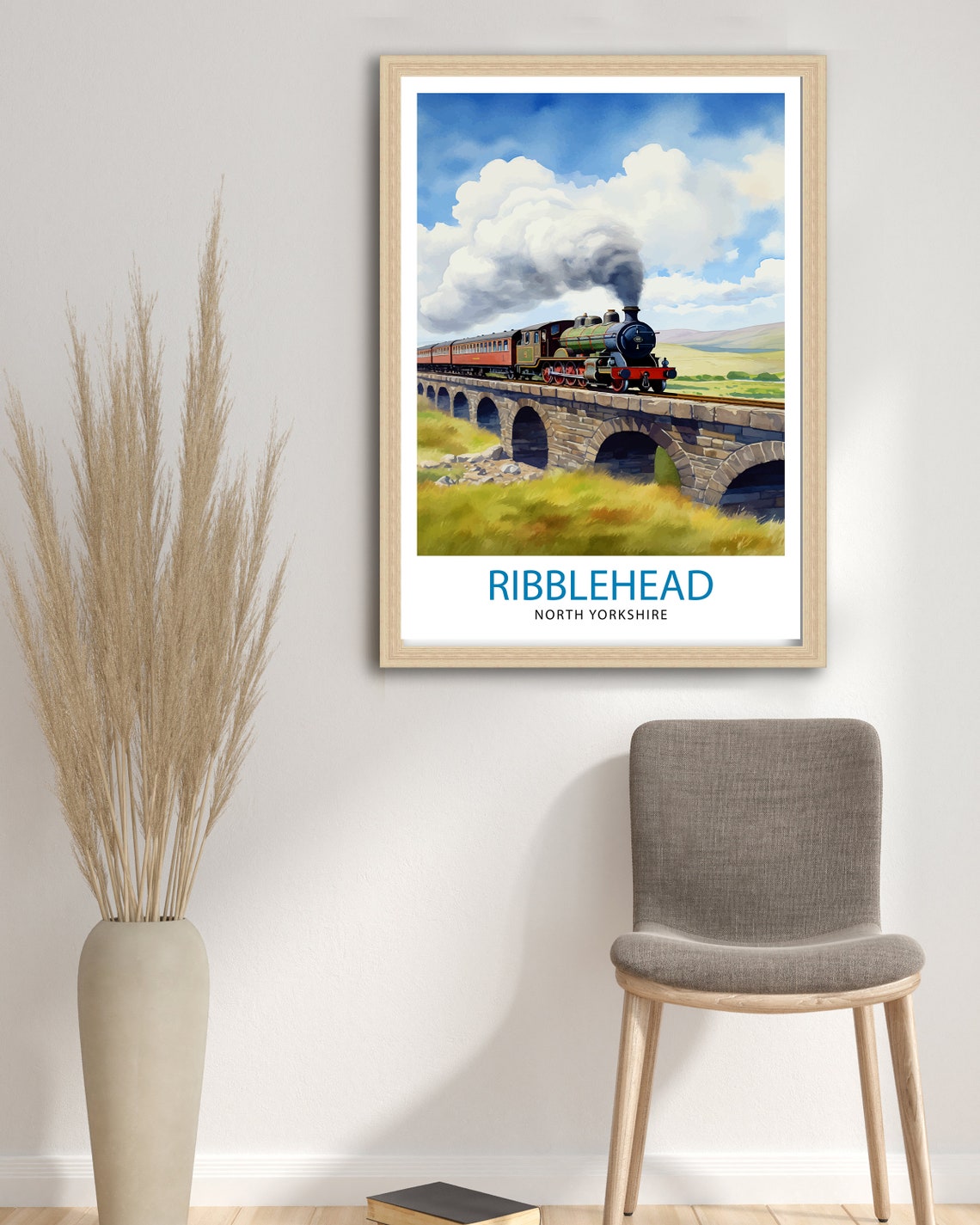 Ribblehead North Yorkshire Steam Train Viaduct Vintage Travel Poster - Image 3