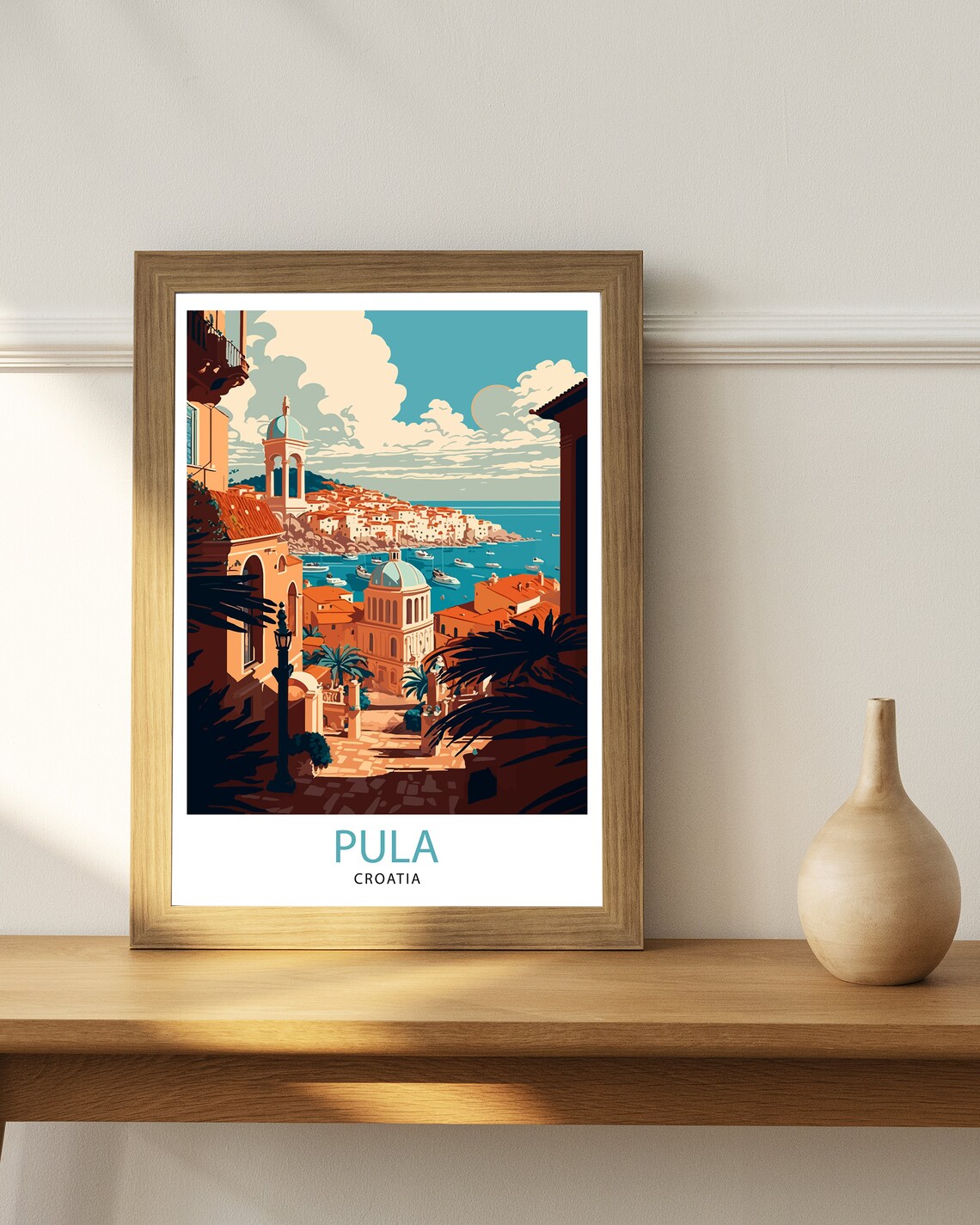 Pula Croatia Travel Poster, Europe Wall Art - Image 2