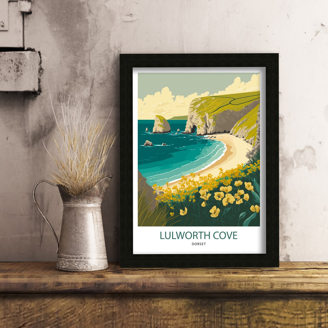 Lulworth Cove Travel Poster, Dorset Coast Landscape - Image 2
