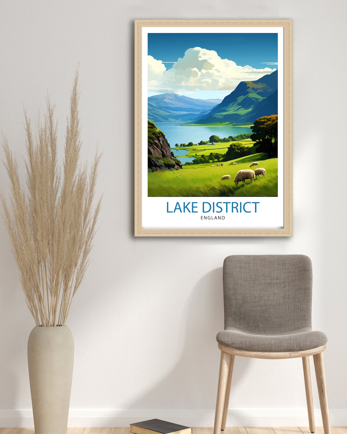 Lake District Illustration Travel Poster - Image 3