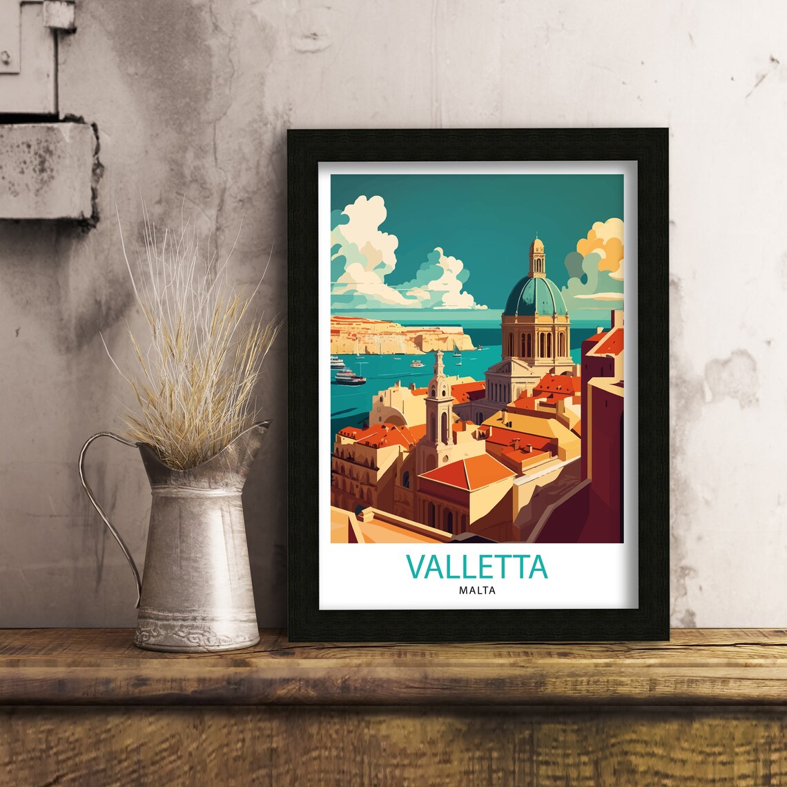 Valletta Malta Travel Poster, Malta Wall Art - Image 2