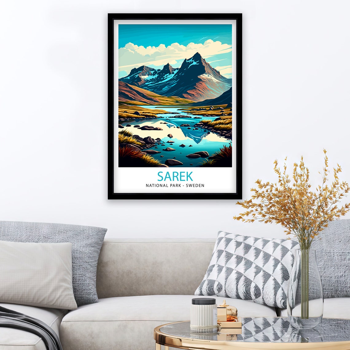Sarek National Park Sweden Travel Print Sarek Wall Decor Sarek Home Living Decor Sweden National Park Illustration Travel Poster Sarek Gift - Image 2