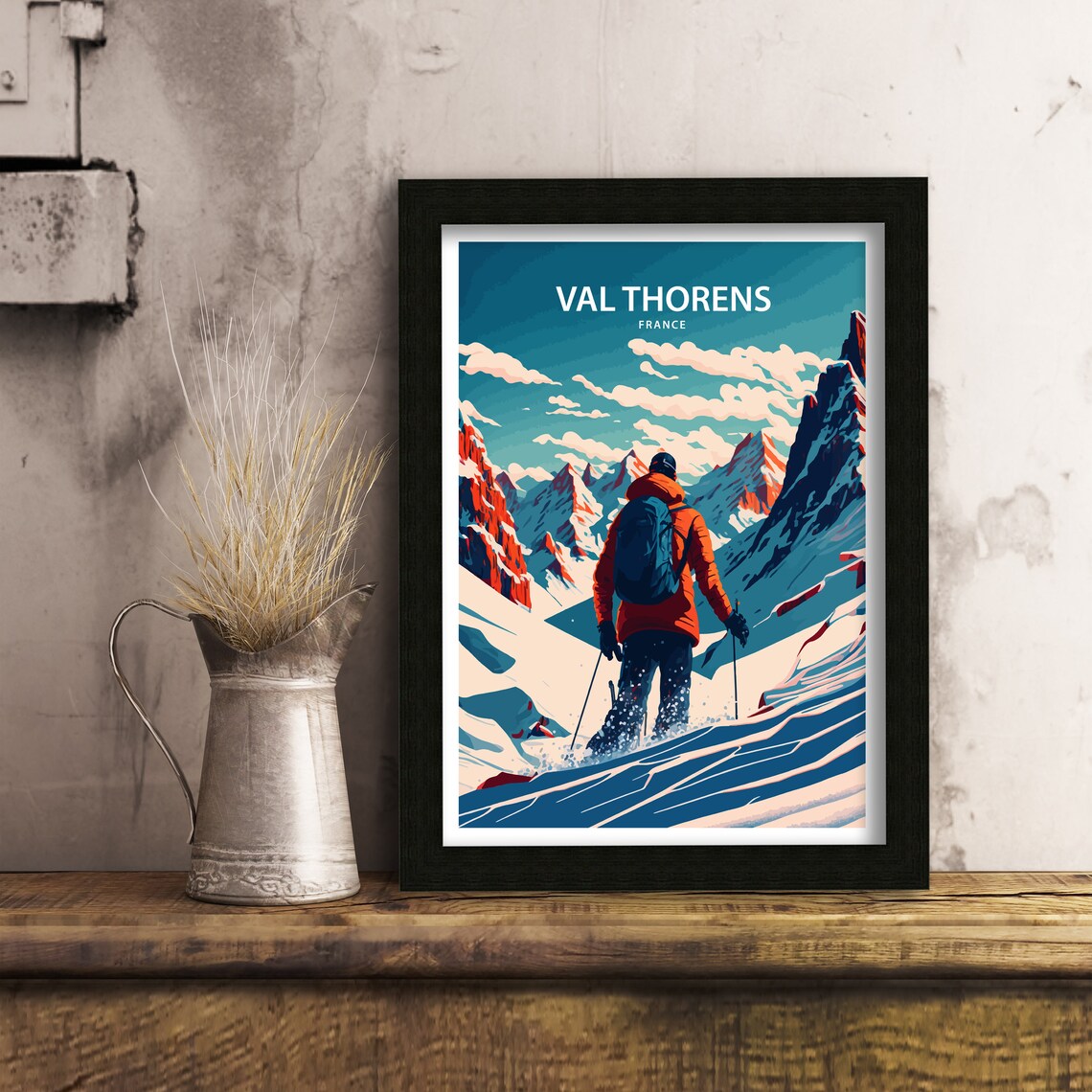 Val Thorens Vintage Ski Travel Poster - Image 3