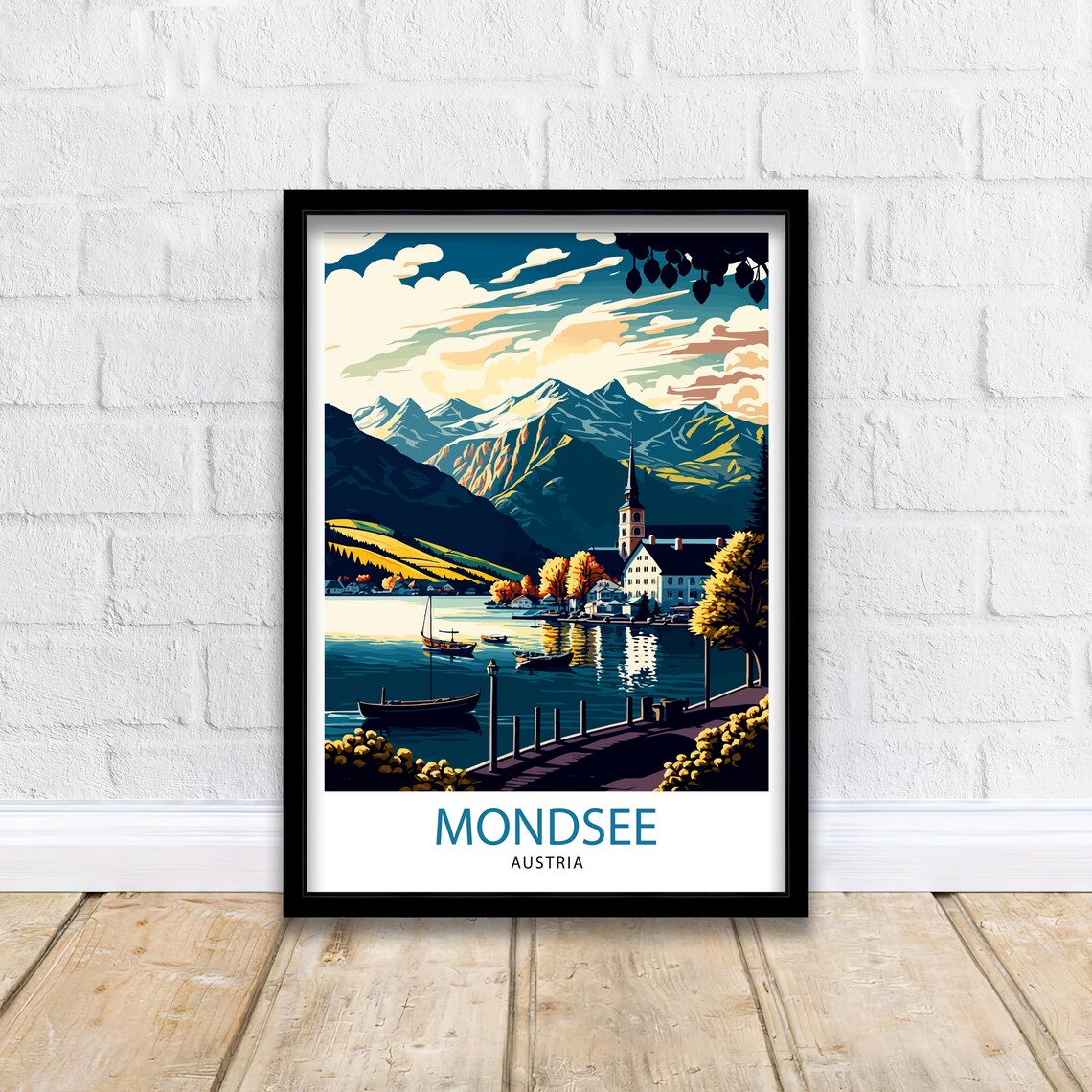 Mondsee Austria Travel Poster, European Travel Print - Image 2