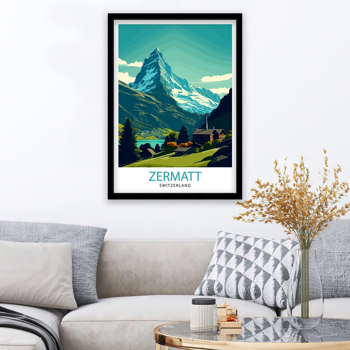 Zermatt Switzerland Travel Poster, Wall Art Print - Image 2