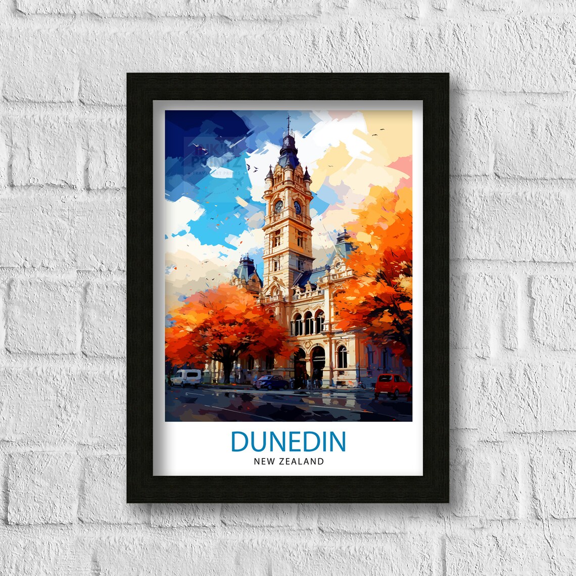 Dunedin New Zealand Otago Peninsula Cityscape Art Print - Image 3