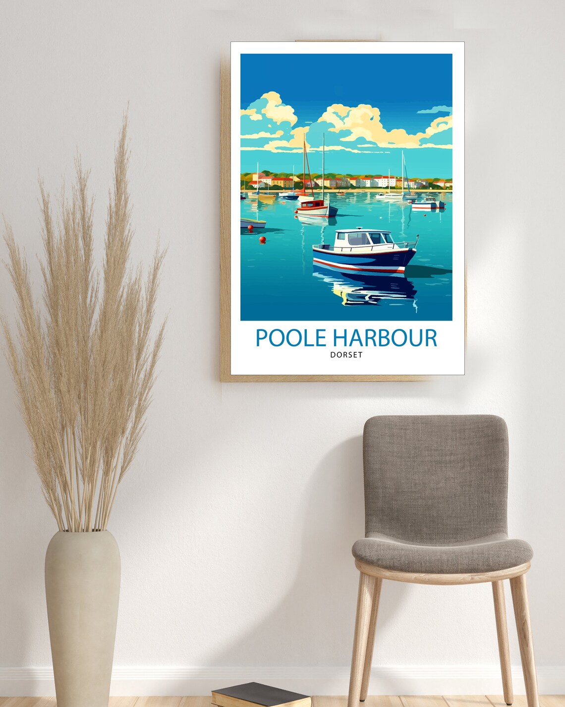 Poole Harbour Dorset Sailboats Calm Water Marina Travel Poster - Image 3