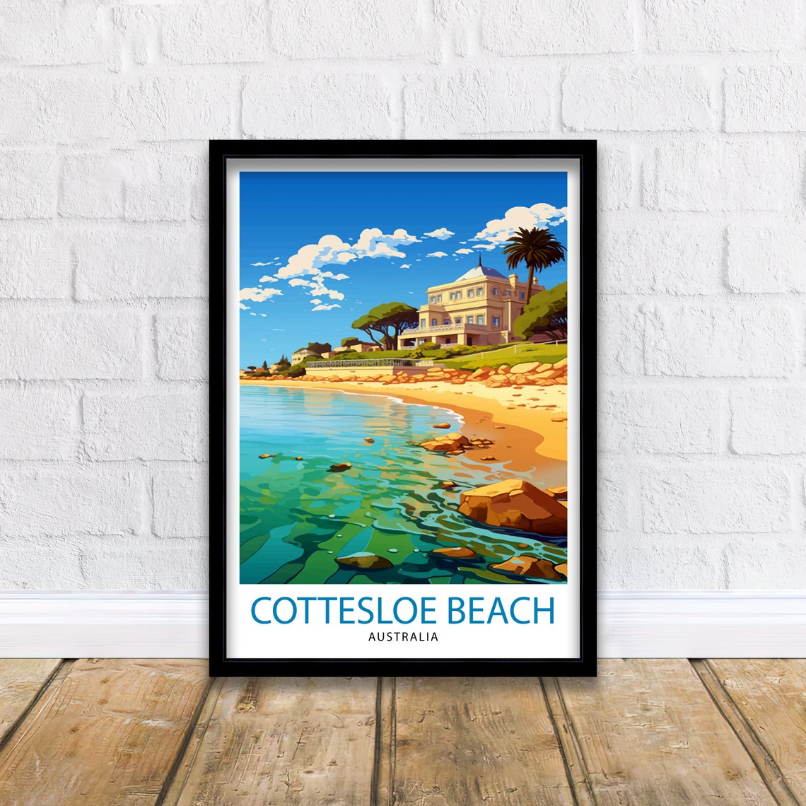 Cottesloe Beach Australia Turquoise Bay Shoreline Villa Poster