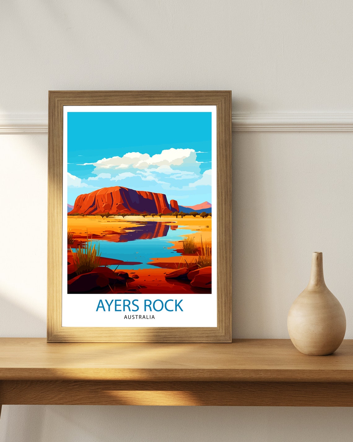 Ayers Rock Australia Uluru Sunset Desert Landscape Art Poster - Image 3