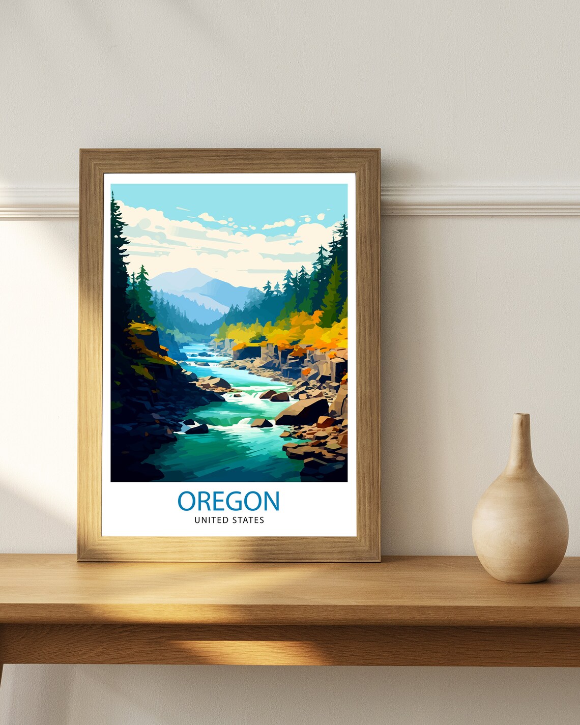 Oregon US Travel Poster, State Art Print - Image 2