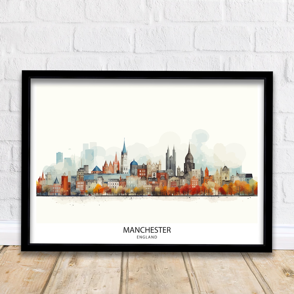 Manchester Travel Poster, Cityscape Home Decor
