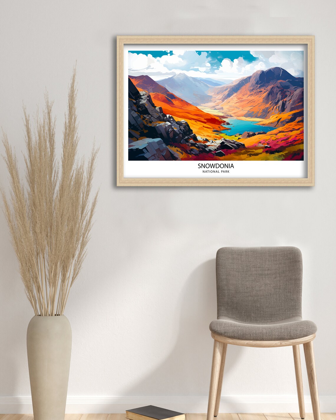 Snowdonia National Park Wales Mountain Lake Landscape Poster - Image 2