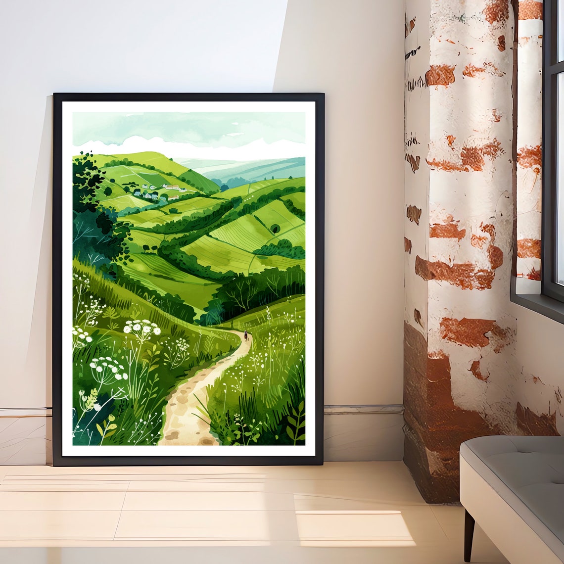 Malvern Hills England Lush Green Rolling Countryside Walk Poster - Image 2