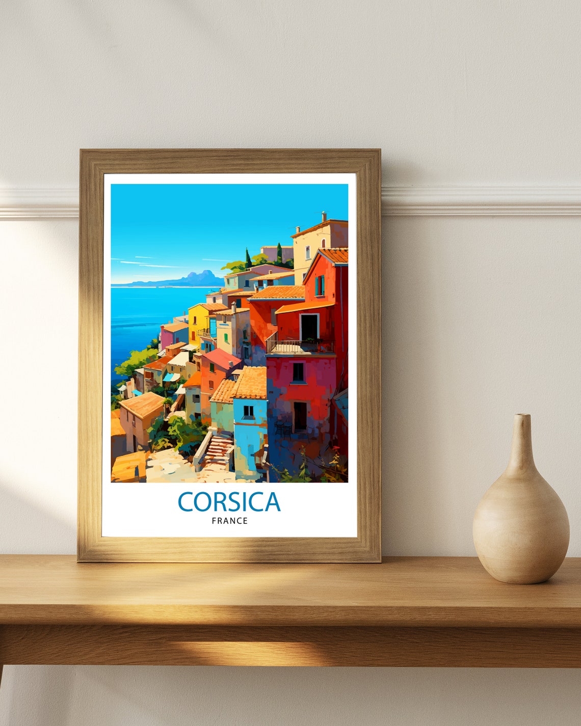 Corsica France Travel Print Corsica Wall Decor Corsica Poster France Travel Prints Corsica Art Print Corsica Illustration Corsica Wall Art - Image 3