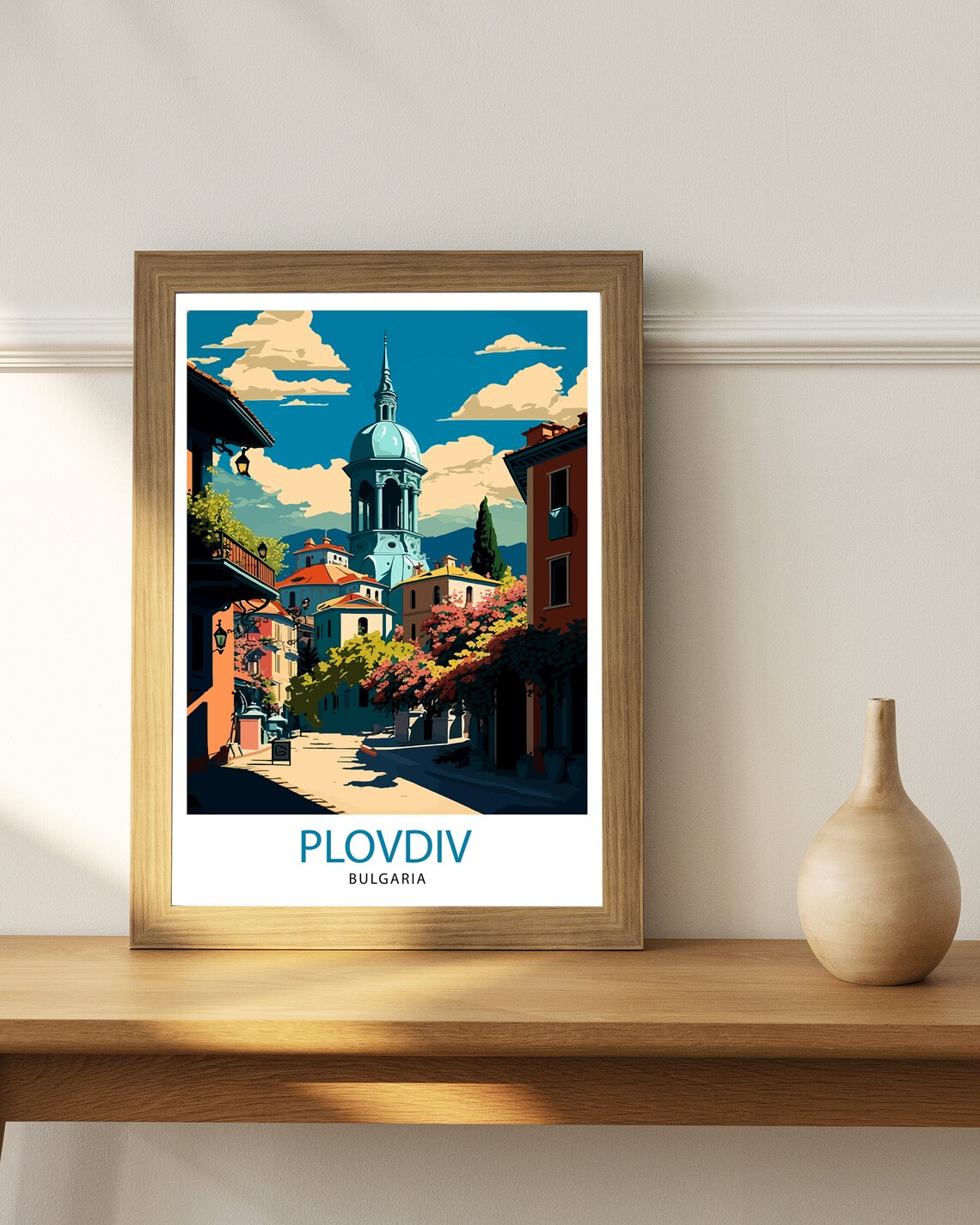 Plovdiv Bulgaria Travel Poster, Europe Wall Decor - Image 3