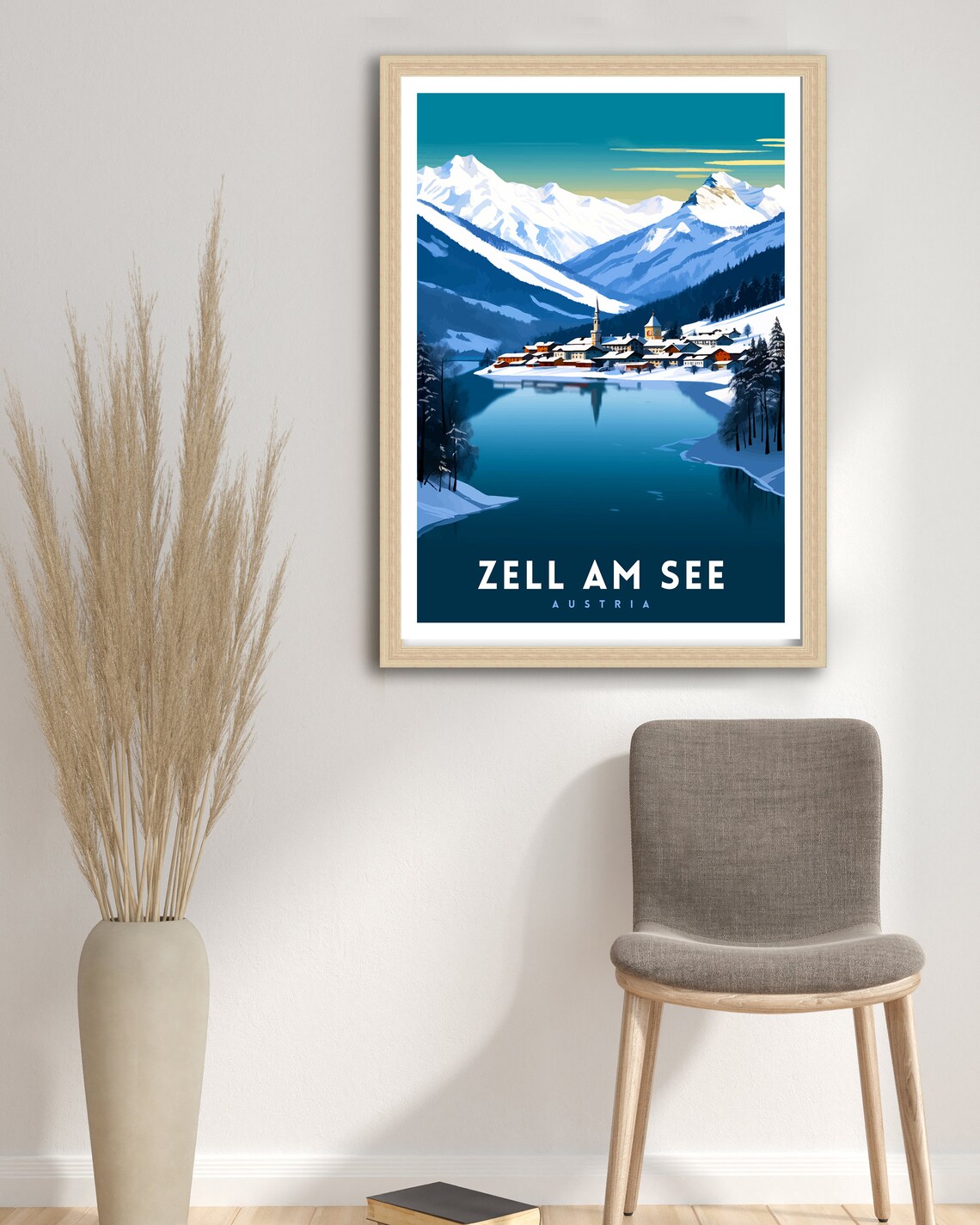 Zell Am See Austria Travel Poster, Alpine Village - Image 2