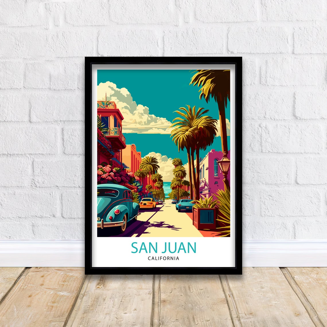 San Juan California Travel Print San Juan Wall Art San Juan Home Decor San Juan Illustration California Travel Poster San Juan Gift - Image 2