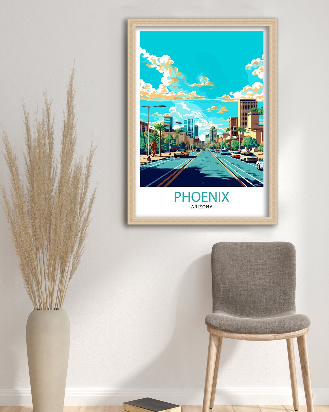 Phoenix Arizona Downtown Street Skyline Desert City Travel Poster - Image 3