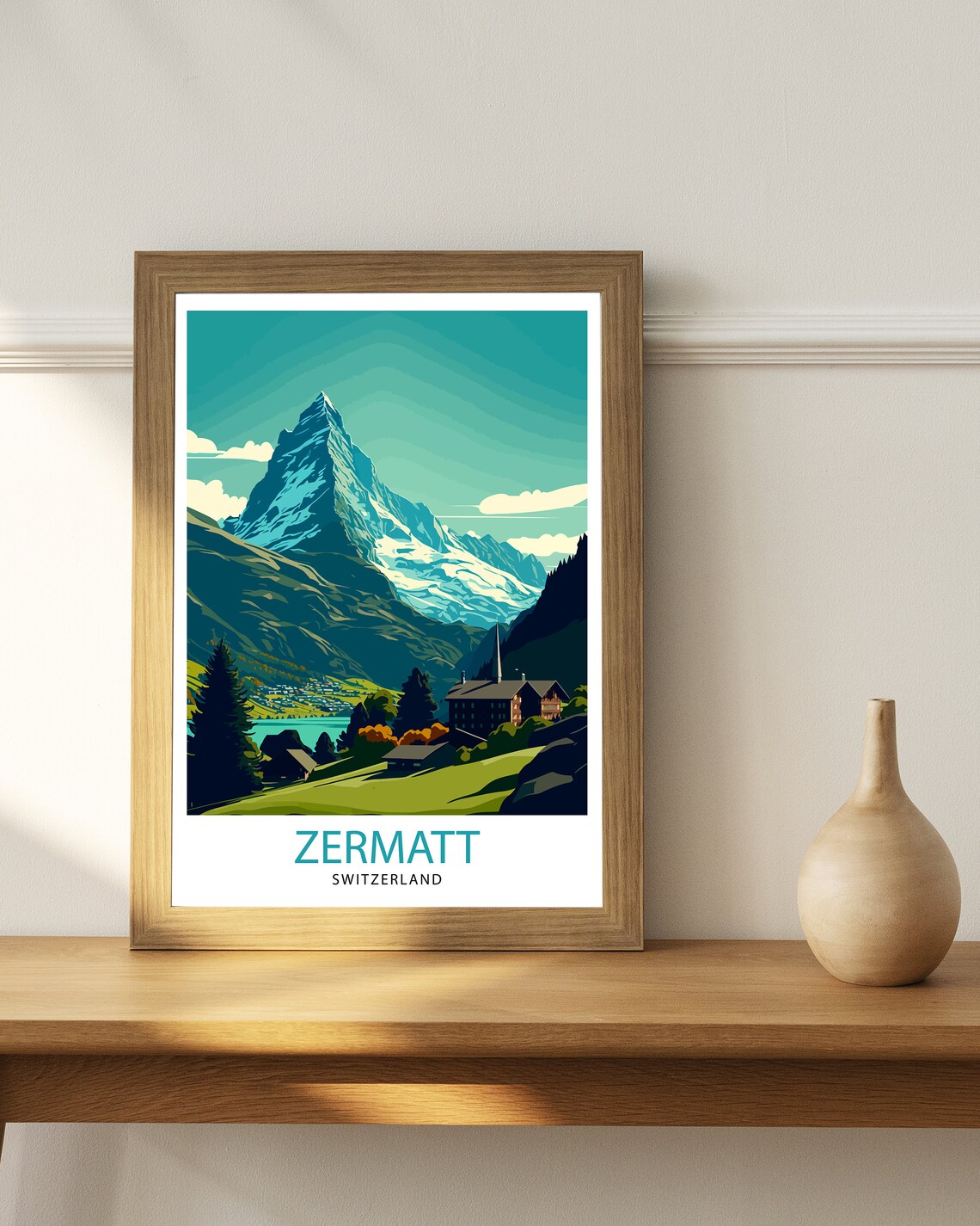 Zermatt Switzerland Travel Poster, Wall Art Print - Image 3