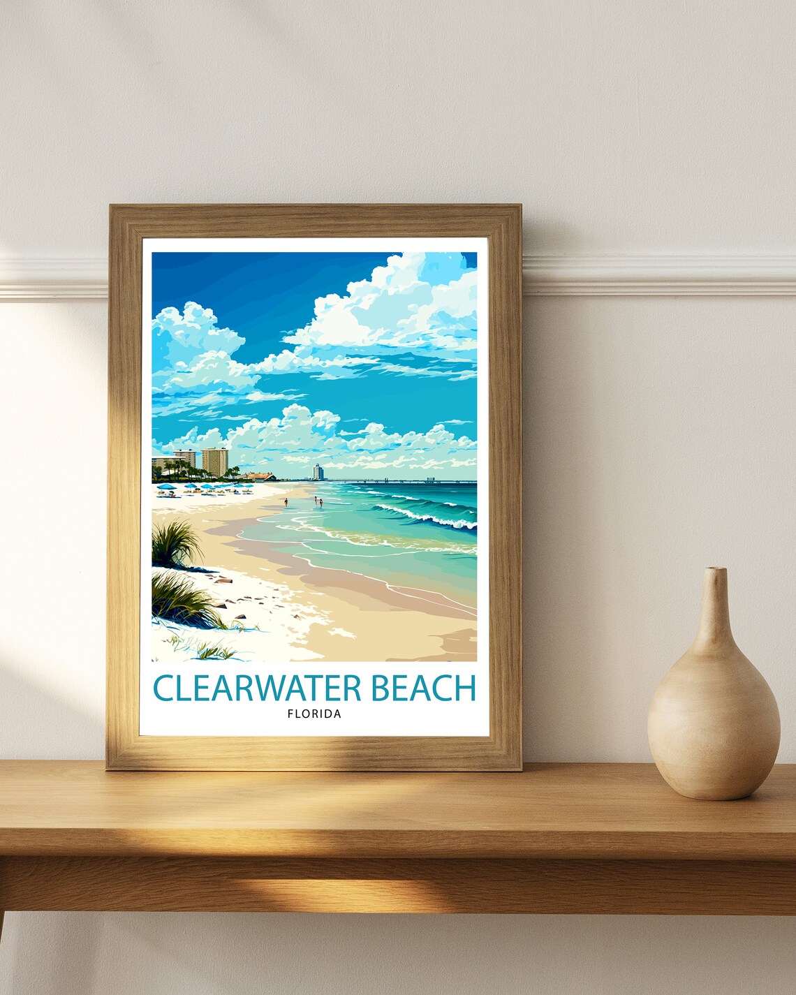 Clearwater Beach Florida Travel Poster, Home Decor - Image 2